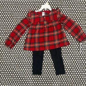 Carter's Toddler Girl Red Plaid outfit size 4t